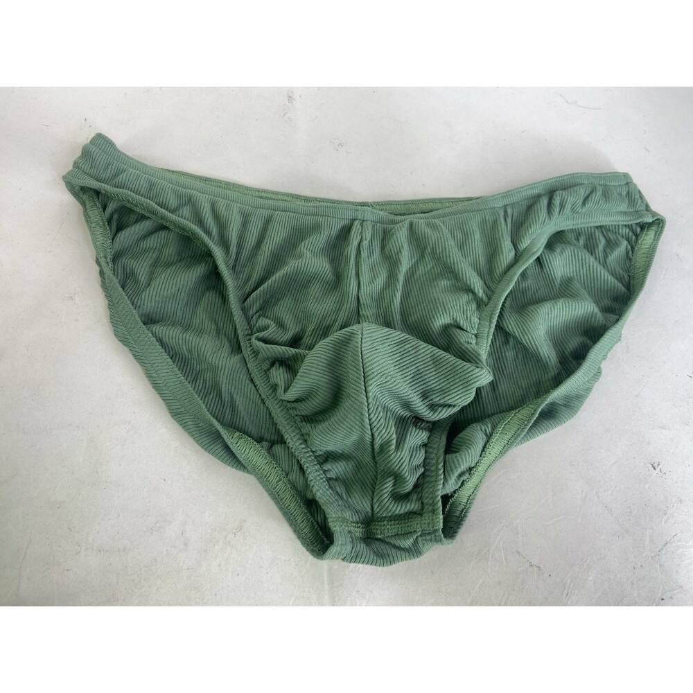 2xist Modal Luxe Hip Rib Bikini Brief Green Underwear Mens Size M
